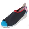 Women'S Arche Slip Ons | Arche Women'S Gaorey In Noir Stretch Fabric/Multi Cerf Leather - Black