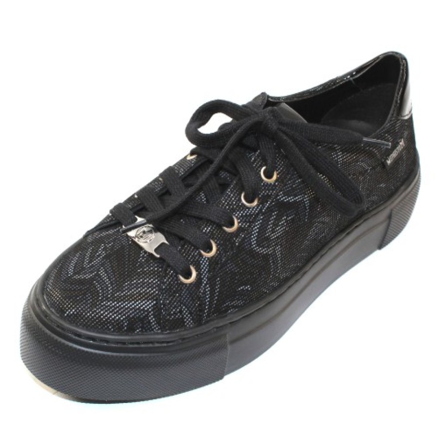 Women'S Mephisto Walking | Mephisto Women'S Gyna In Black Pixel Embossed Leather 20300/4200