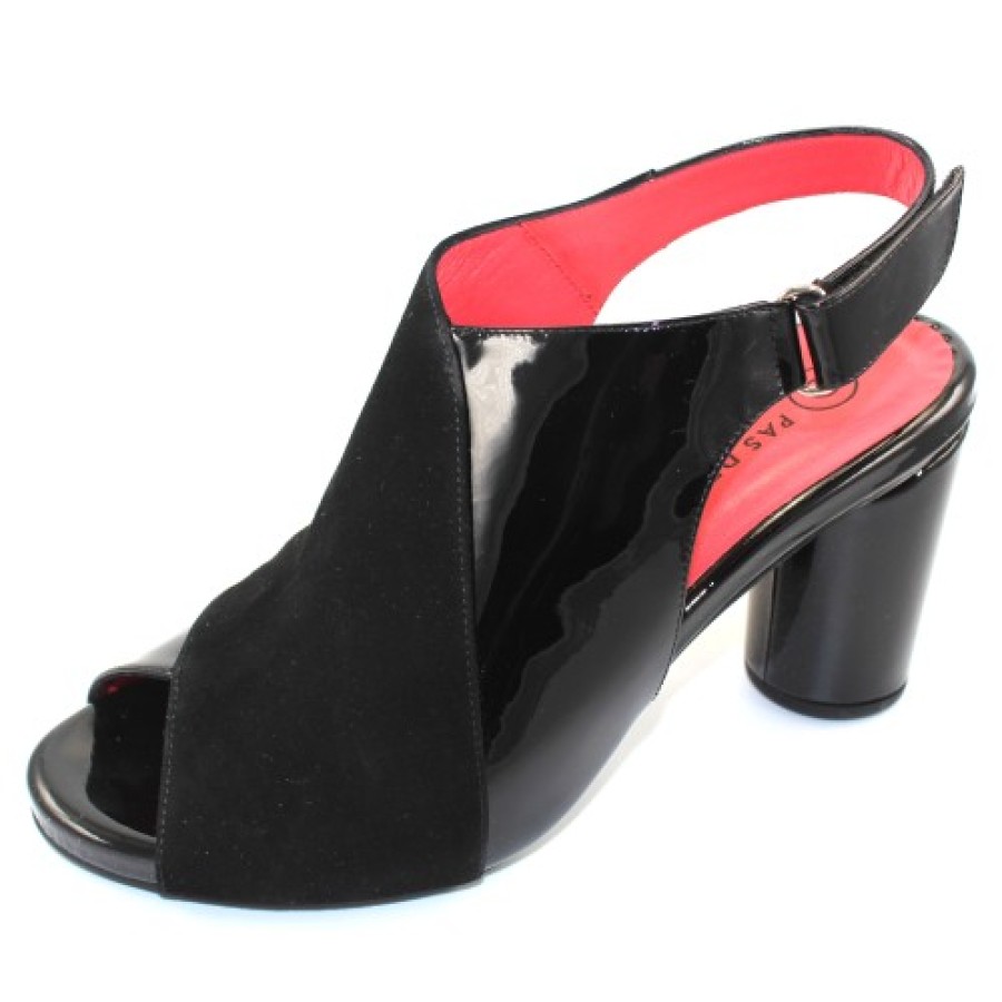 Women'S Pas De Rouge Heels | Pas De Rouge Women'S Chantal 2784 In Black Patent Leather/Suede