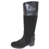 Women'S Wonders Zippers | Wonders Women'S D-9307-W In Black Waterproof Leather/Suede