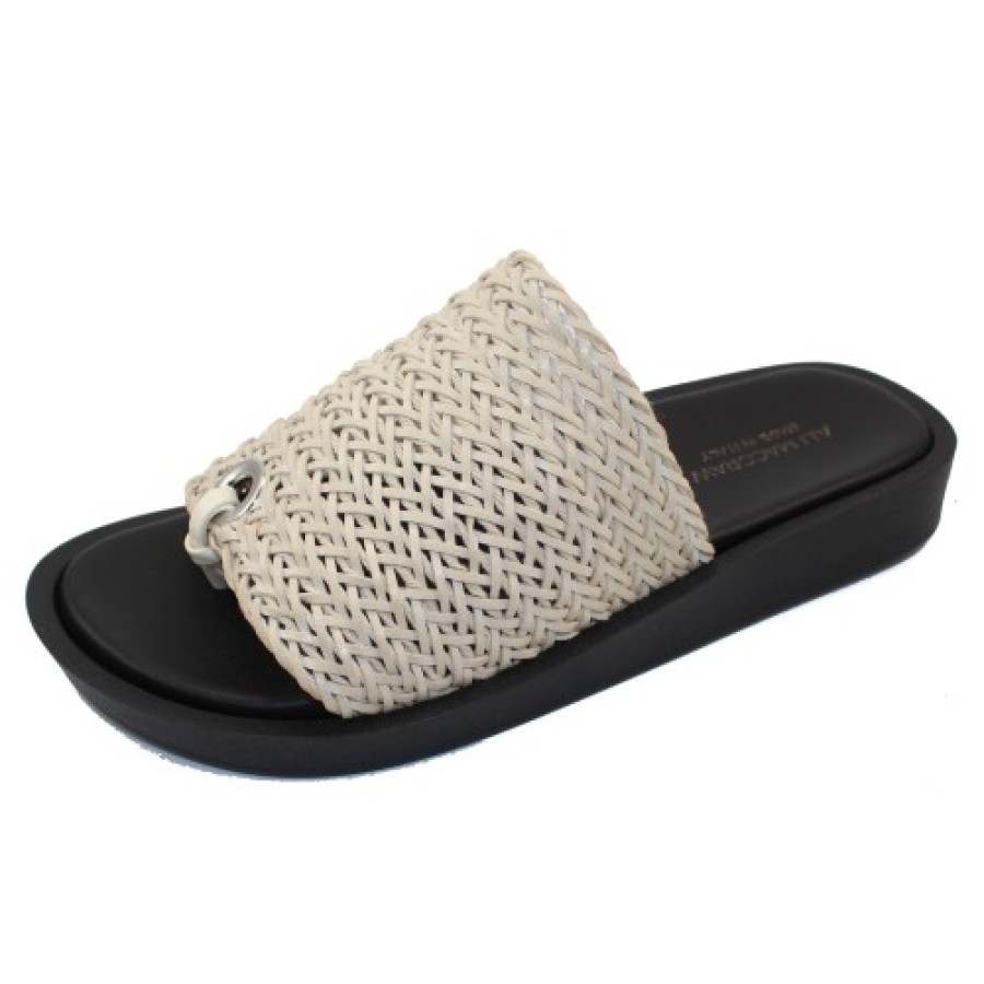 Women'S Ali MacGraw Wedges | Ali Macgraw Women'S Straw In Off White Leather