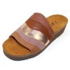 Women'S Naot Footbed | Naot Women'S Portia In Mocha Rose/Soft Maple/Rose Gold Leather Combo