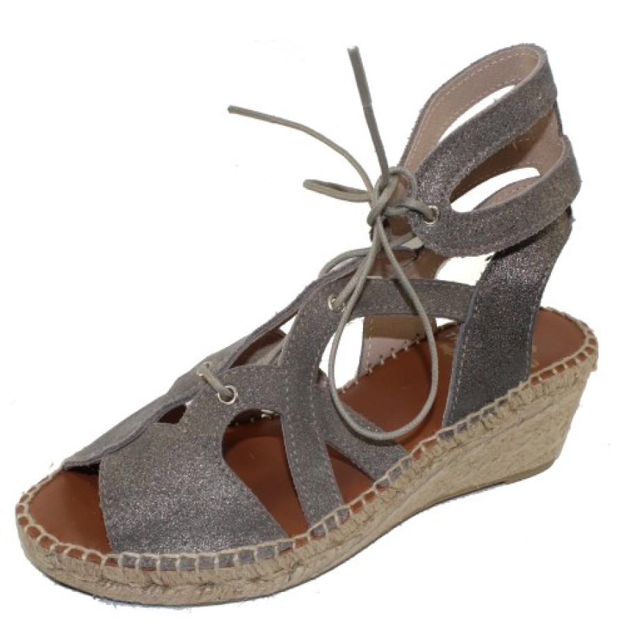 Women'S Andre Assous Wedges | Andre Assous Women'S Deanna In Pewter Brushed Suede