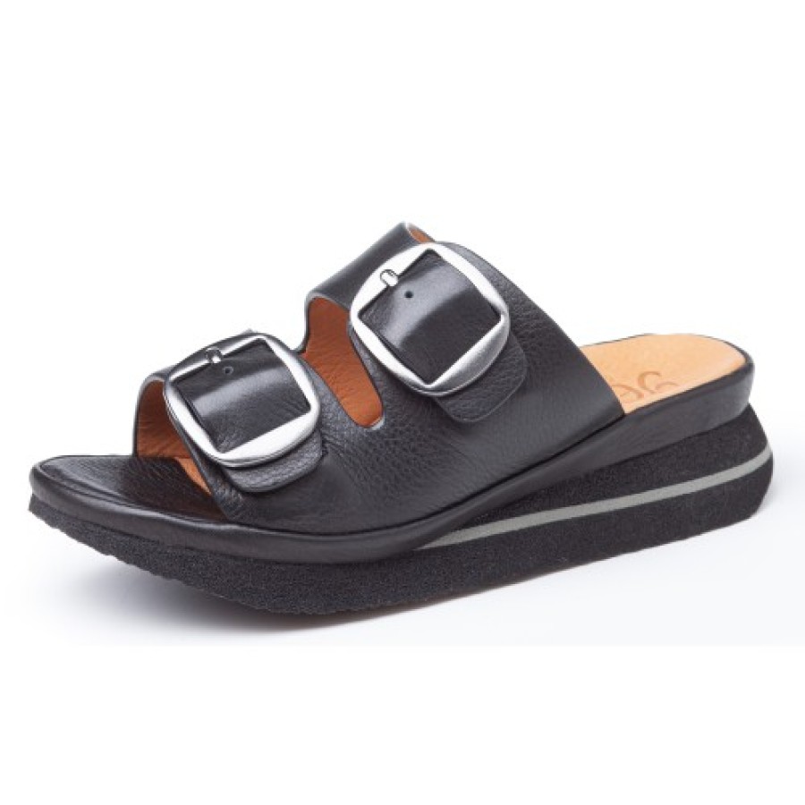 Women'S Yes Brand Shoes Travel | Yes Brand Shoes Women'S Aspen In Black Plonge Leather