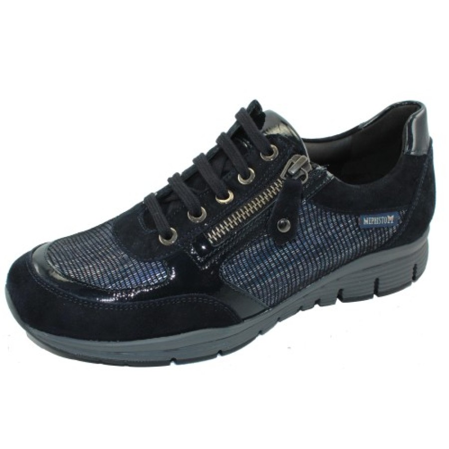 Women'S Mephisto Oxfords | Mephisto Women'S Ylona In Navy Velcalf 12245/45/13