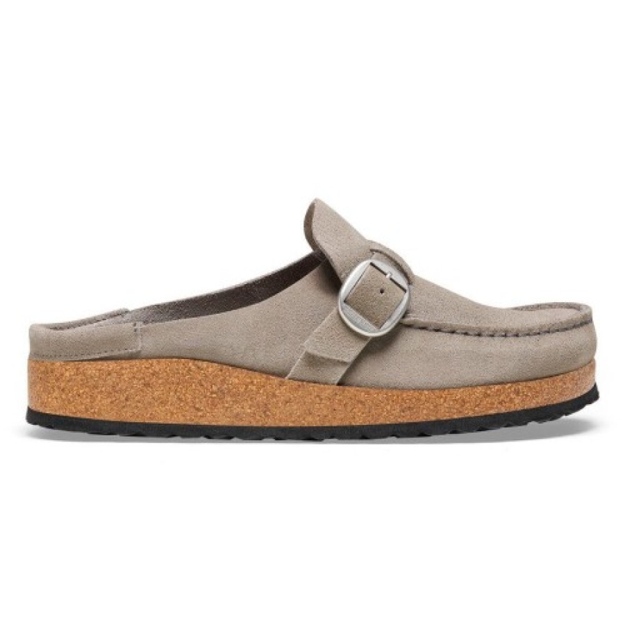 Women'S Birkenstock Mocs | Birkenstock Women'S Buckley In Stone Coin Embossed Suede