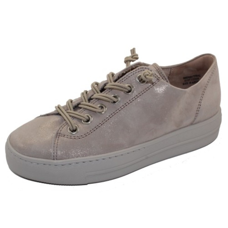 Women'S Paul Green Wedges | Paul Green Women'S Hadley Sneaker In Cachemire Metallic Suede