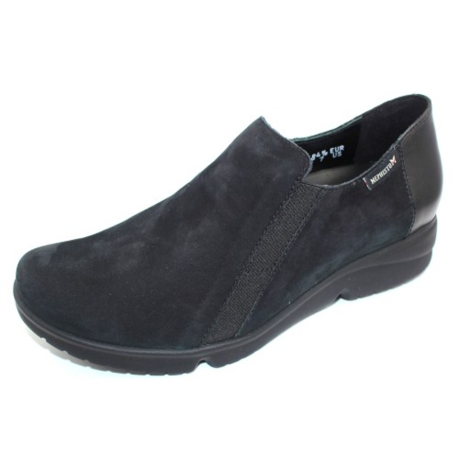 Women'S Mephisto Walking | Mephisto Women'S Romea In Black Bucksoft/Smooth Leather 6900/4000