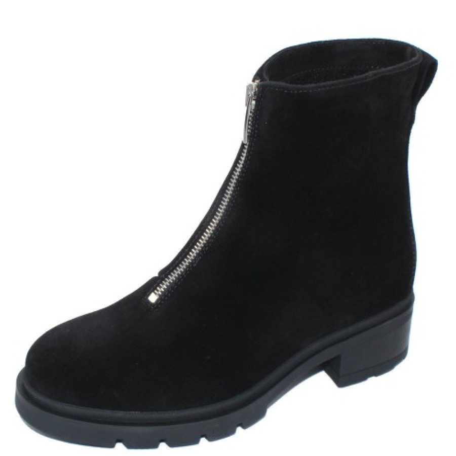 Women'S La Canadienne Ankle Boots | La Canadienne Women'S Sidney In Black Waterproof Suede