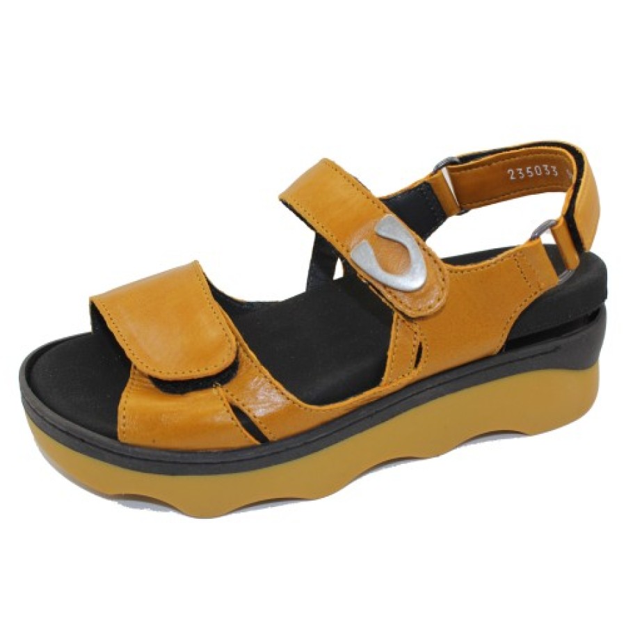 Women'S Wolky Wedges | Wolky Women'S Medusa In Amber Leather