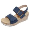 Women'S Mephisto Platforms | Mephisto Women'S Giulia In Jeans Blue Velcalf Premium 12295