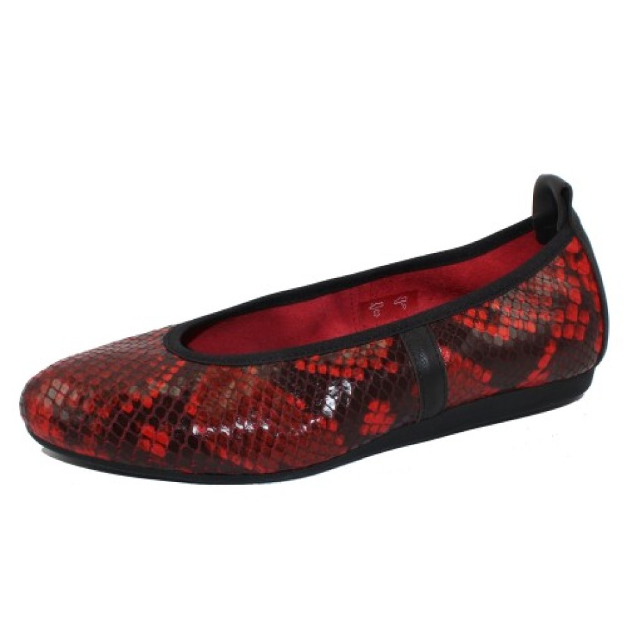 Women'S Arche Skimmers | Arche Women'S Lamour In Rouge Joy/Noir Naka