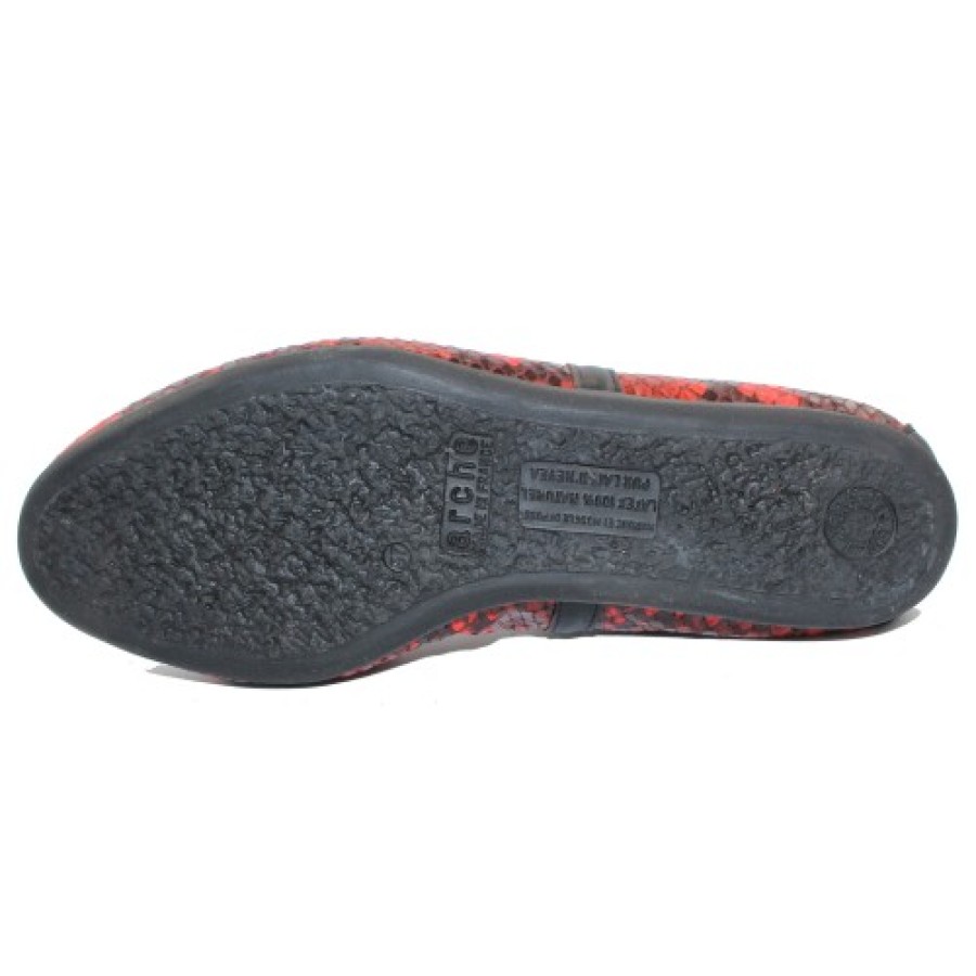 Women'S Arche Skimmers | Arche Women'S Lamour In Rouge Joy/Noir Naka