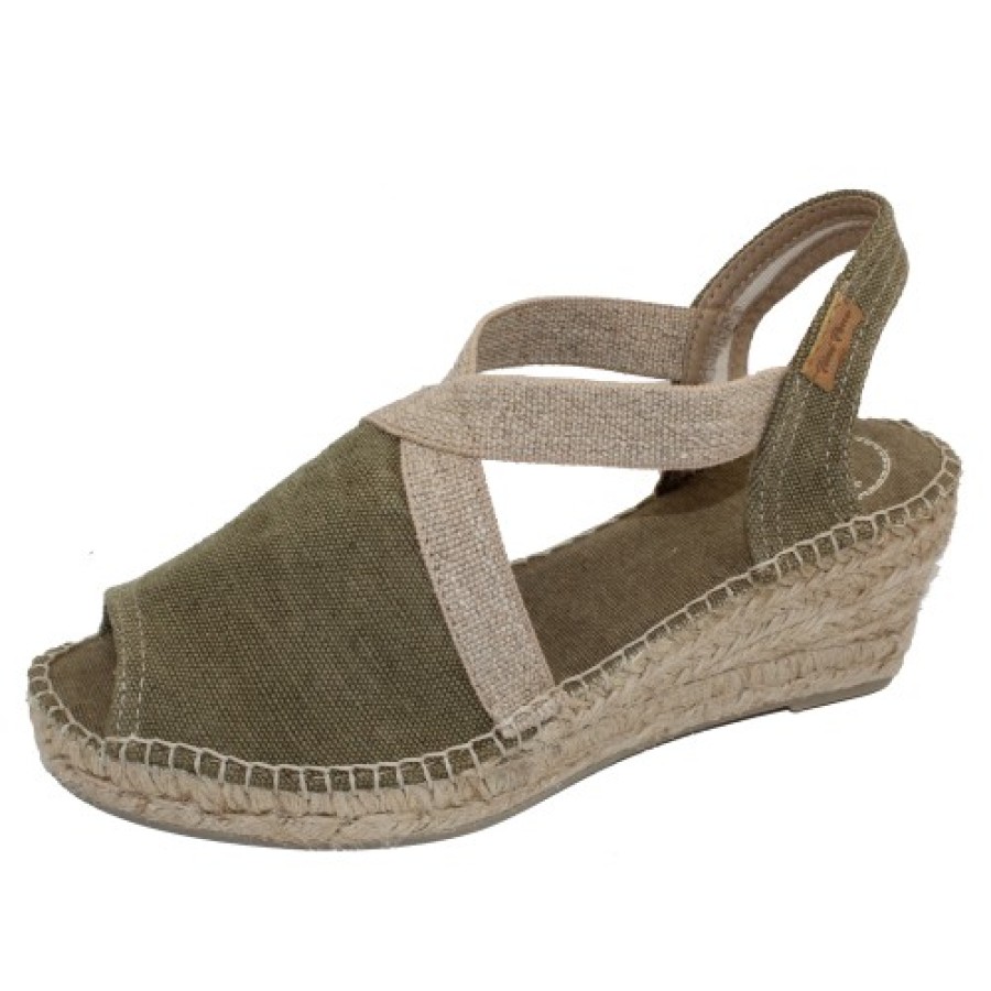 Women'S Toni Pons Wedges | Toni Pons Women'S Breda-V In Khaki Canvas