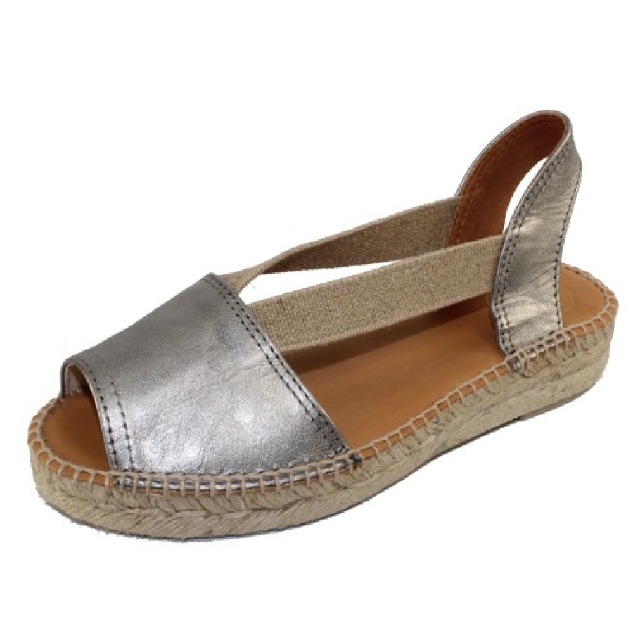 Women'S Toni Pons Wedges | Toni Pons Women'S Etna In Steel Metallic Leather