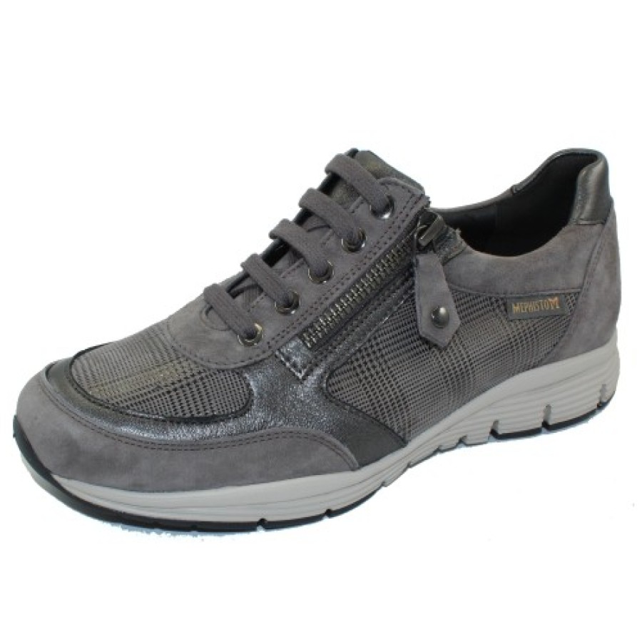 Women'S Mephisto Slip Ons | Mephisto Women'S Ylona In Dark Taupe Velcalf 12265N/65/03