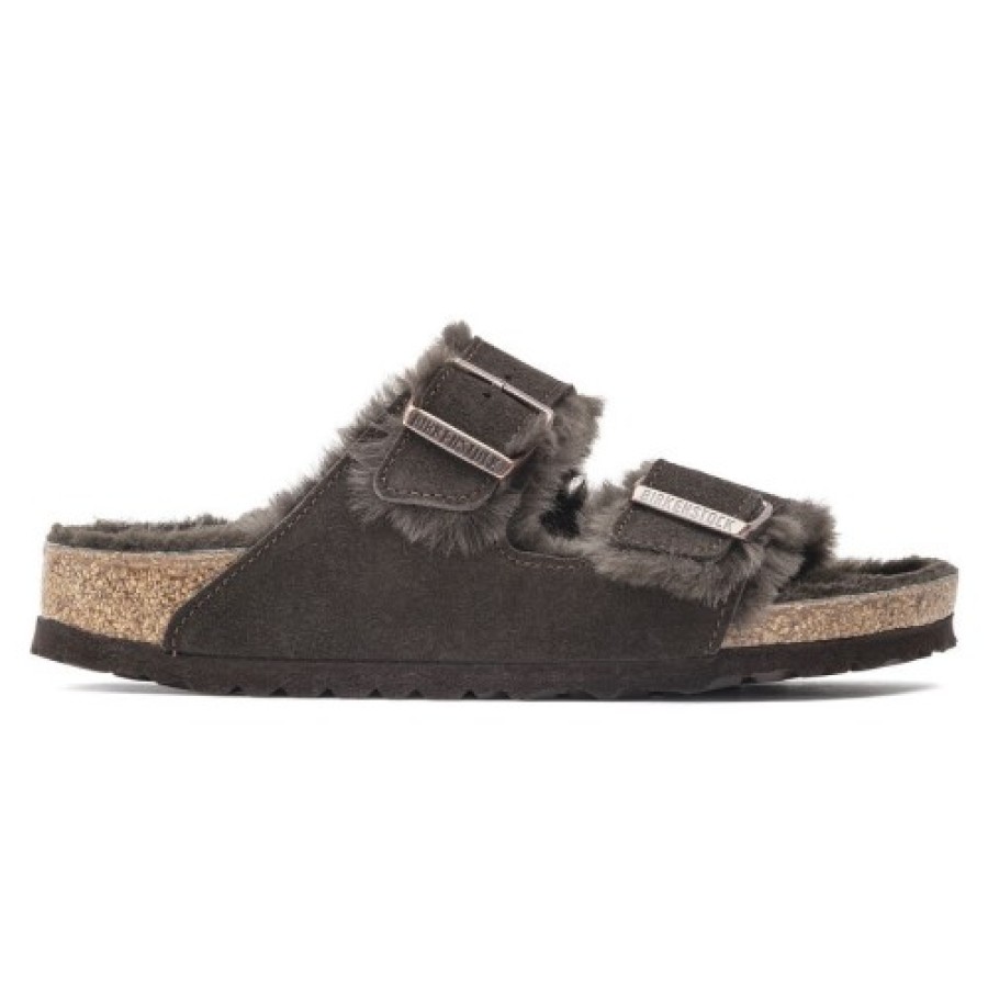 Women'S Birkenstock Walking | Birkenstock Women'S Arizona Shearling In Mocha Suede/Shearling