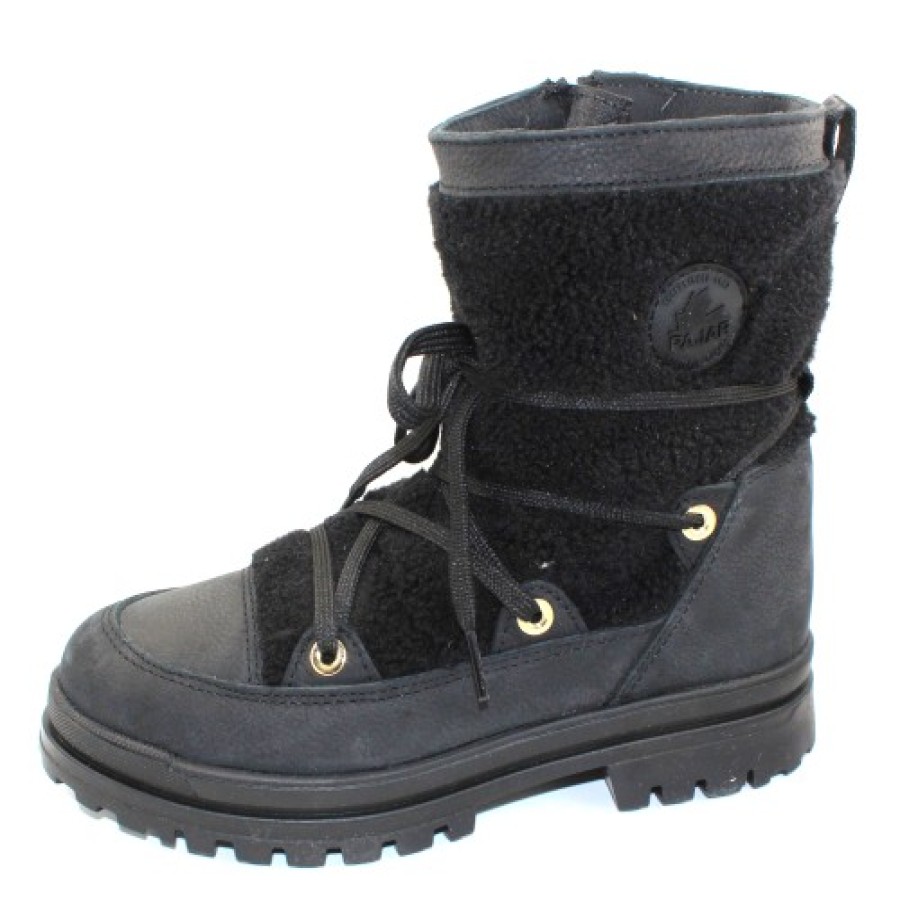 Women'S Pajar Waterproof | Pajar Women'S Maxine In Black Leather/Shearling