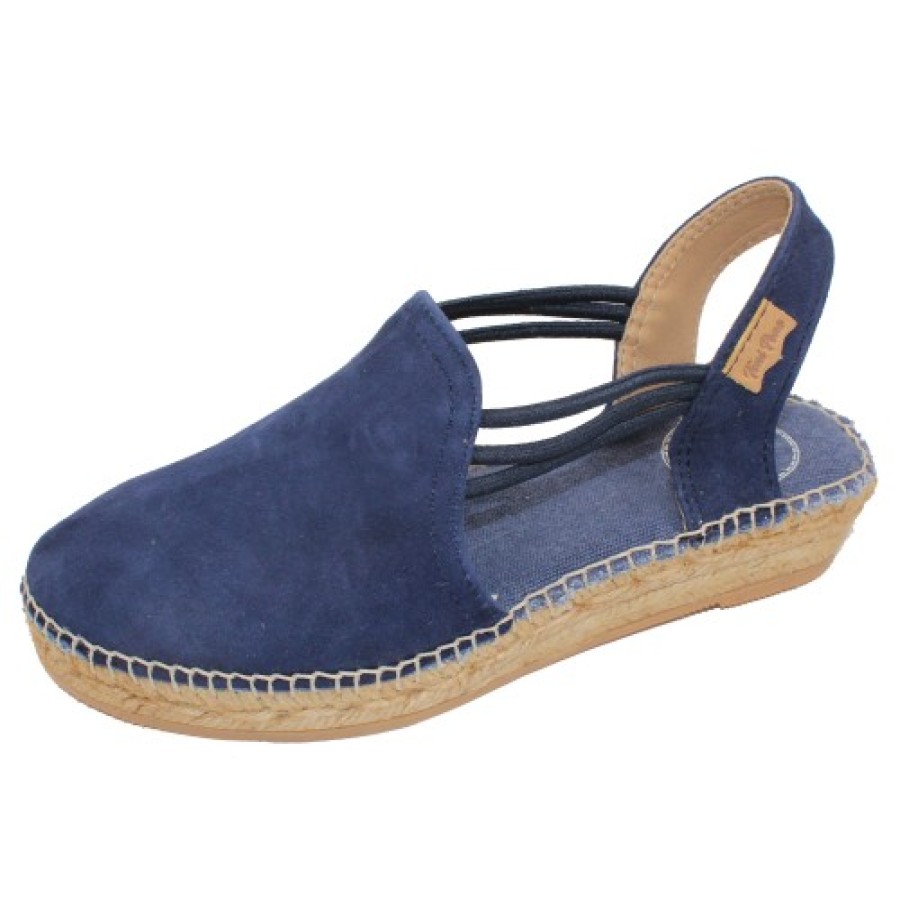 Women'S Toni Pons Wedges | Toni Pons Women'S Nuria In Mari Navy Velour Suede