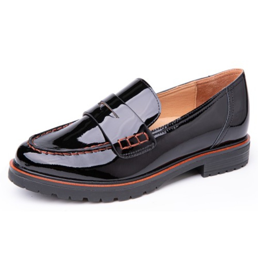 Women'S Yes Brand Shoes Loafers | Yes Brand Shoes Women'S Parker In Black Patent Leather