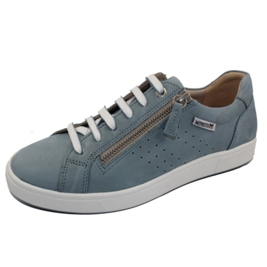 Women'S Mephisto Zippers | Mephisto Women'S Nikita In Sky Blue Bucksoft 6991