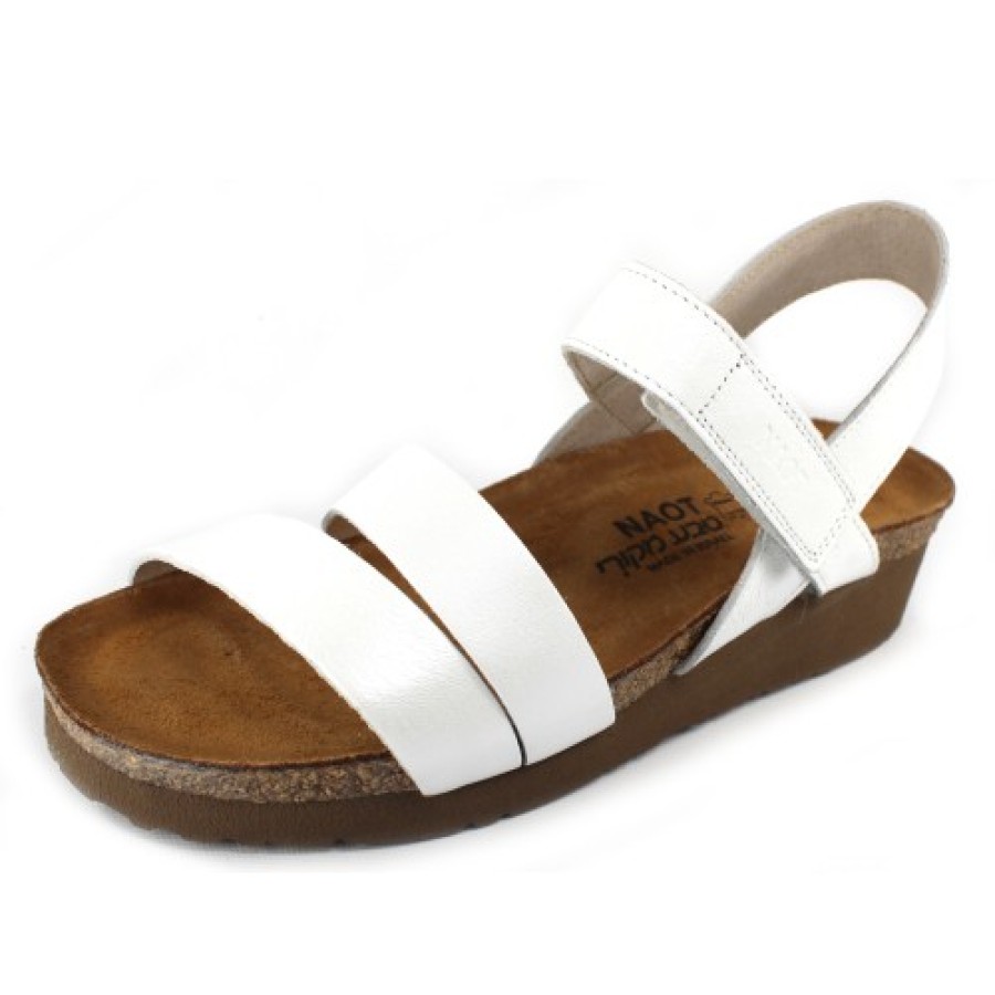 Women'S Naot Back Straps | Naot Women'S Kayla In White Pearl Leather