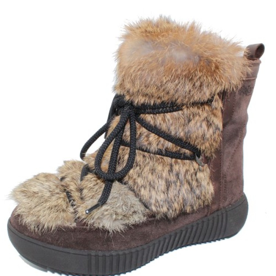 Women'S Pajar Lace Up | Pajar Women'S Anet Zip In Brown Suede/Fur