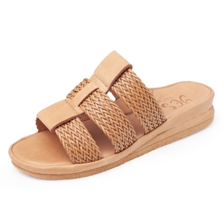 Women'S Yes Brand Shoes Wedges | Yes Brand Shoes Women'S Diane In Natural Woven Leather/Plonge Leather