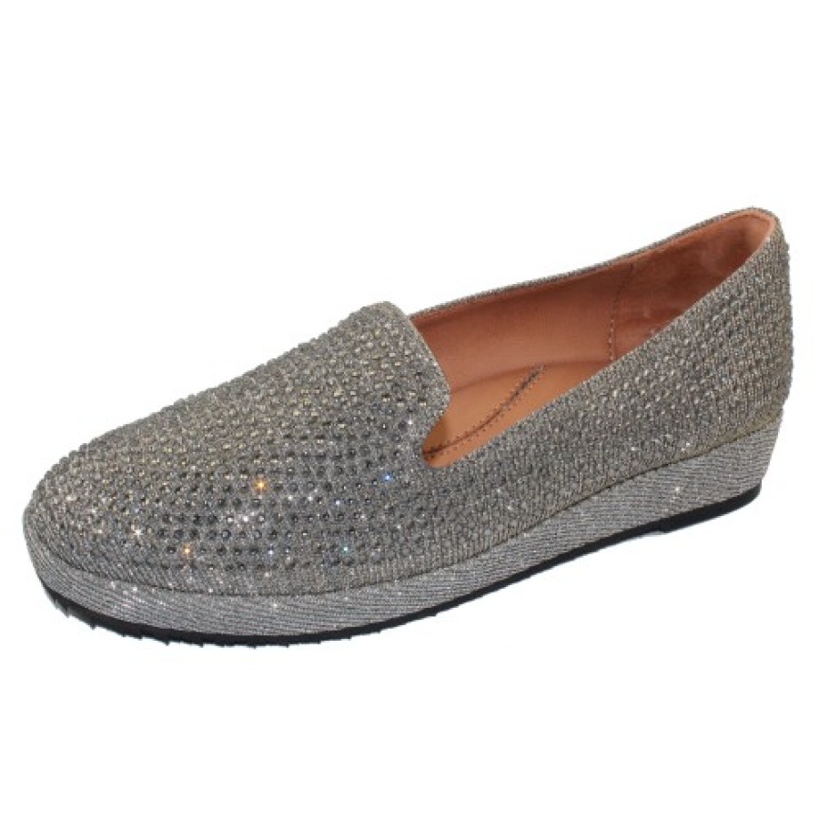 Women'S Lamour Des Pieds Platforms | Lamour Des Pieds Women'S Correze In Pewter Glitter/Rhinestones