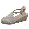 Women'S Toni Pons Back Straps | Toni Pons Women'S Tania-Zr In Ecru Striped Fabric