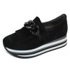 Women'S Softwaves Platforms | Softwaves Women'S Adaya 7.78.08W In Black Velour Suede