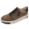 Women'S Paul Green Oxfords | Paul Green Women'S Nuevo Snkr In Military Combo Suede