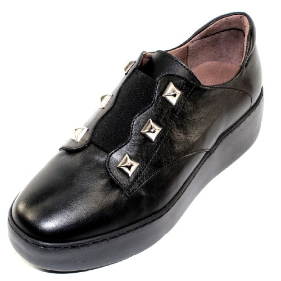 Women'S Wonders Platforms | Wonders Women'S A-8334 In Black Leather