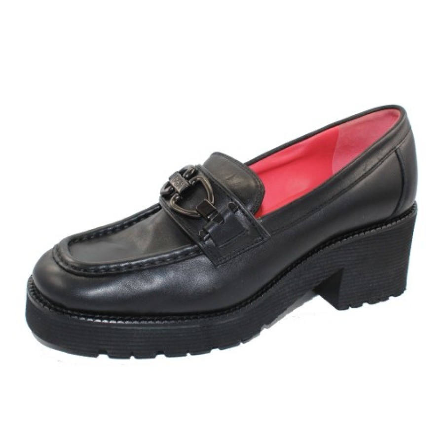 Women'S Pas De Rouge Loafers | Pas De Rouge Women'S Salma 3730 In Black Savana