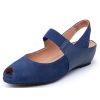 Women'S Yes Brand Shoes Women'S New Arrivals | Yes Brand Shoes Women'S Paula In Navy Blue Kid Suede/Plonge Leather