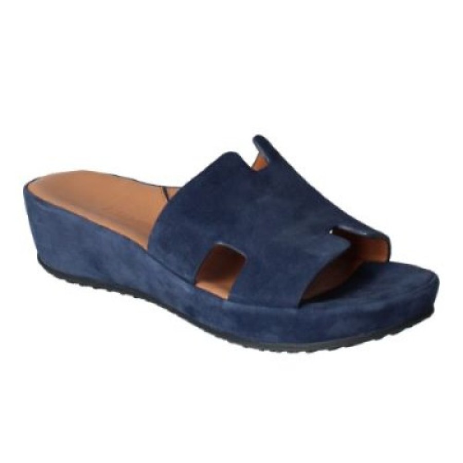 Women'S Lamour Des Pieds Wedges | Lamour Des Pieds Women'S Catiana In Navy Kid Suede