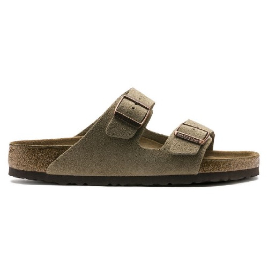 Men'S Birkenstock Travel | Birkenstock Men'S Arizona Soft Footbed In Taupe Suede - Regular Width