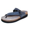 Women'S Mephisto Slides | Mephisto Women'S Helen In Navy Blue Nubuck 6045