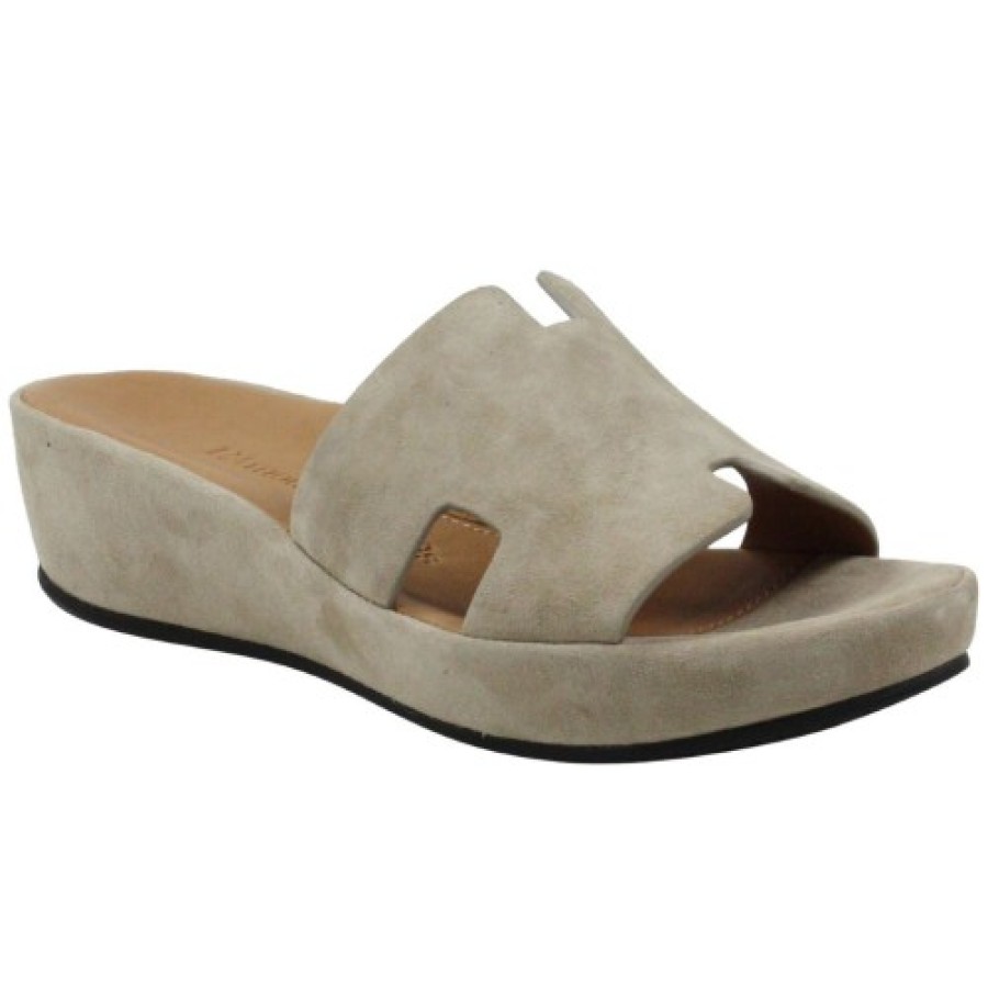 Women'S Lamour Des Pieds Wedges | Lamour Des Pieds Women'S Catiana In Taupe Kid Suede