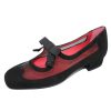 Women'S Pas De Rouge Oxfords | Pas De Rouge Women'S Chantal 2139 In Black Suede/Mesh