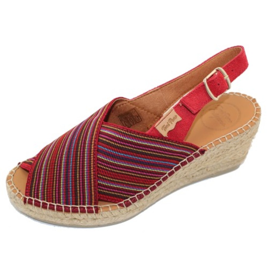 Women'S Toni Pons Platforms | Toni Pons Women'S Teia In Burgundy Multi Canvas/Suede