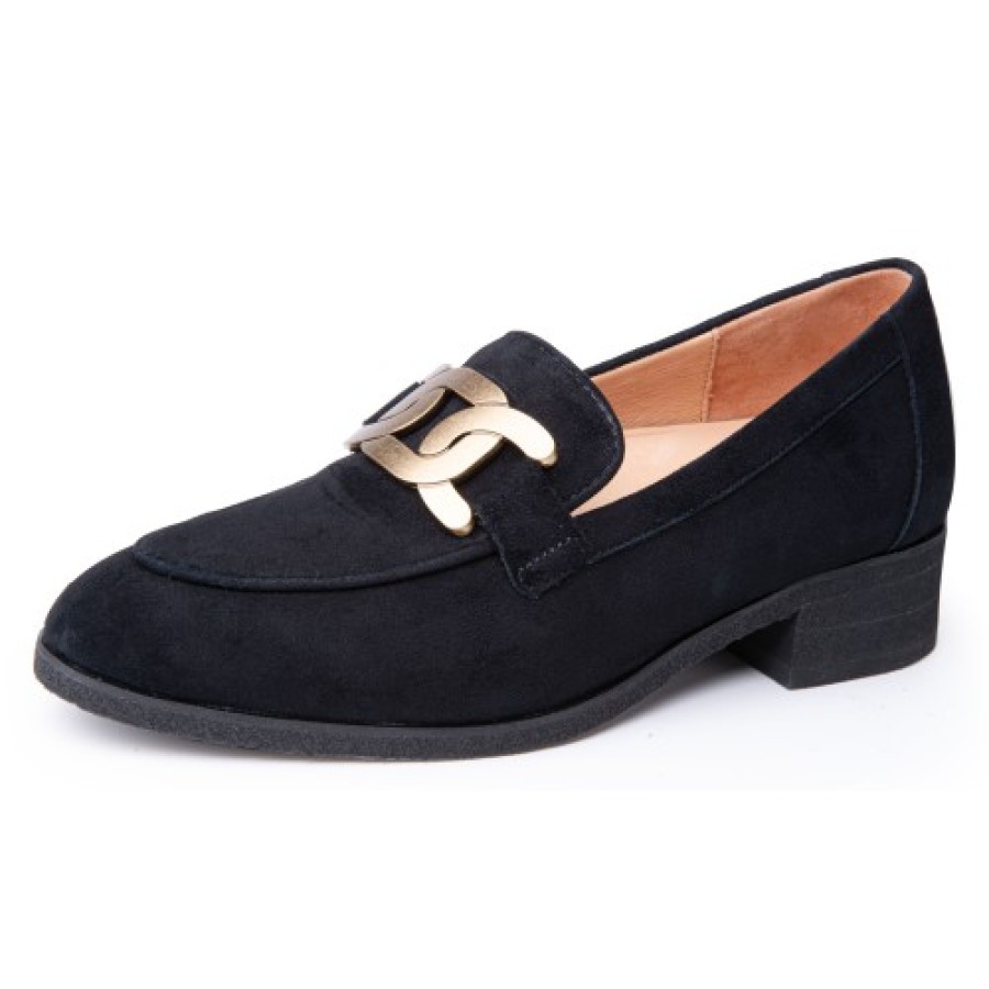 Women'S Yes Brand Shoes Slip Ons | Yes Brand Shoes Women'S Dakota In Black Kid Suede