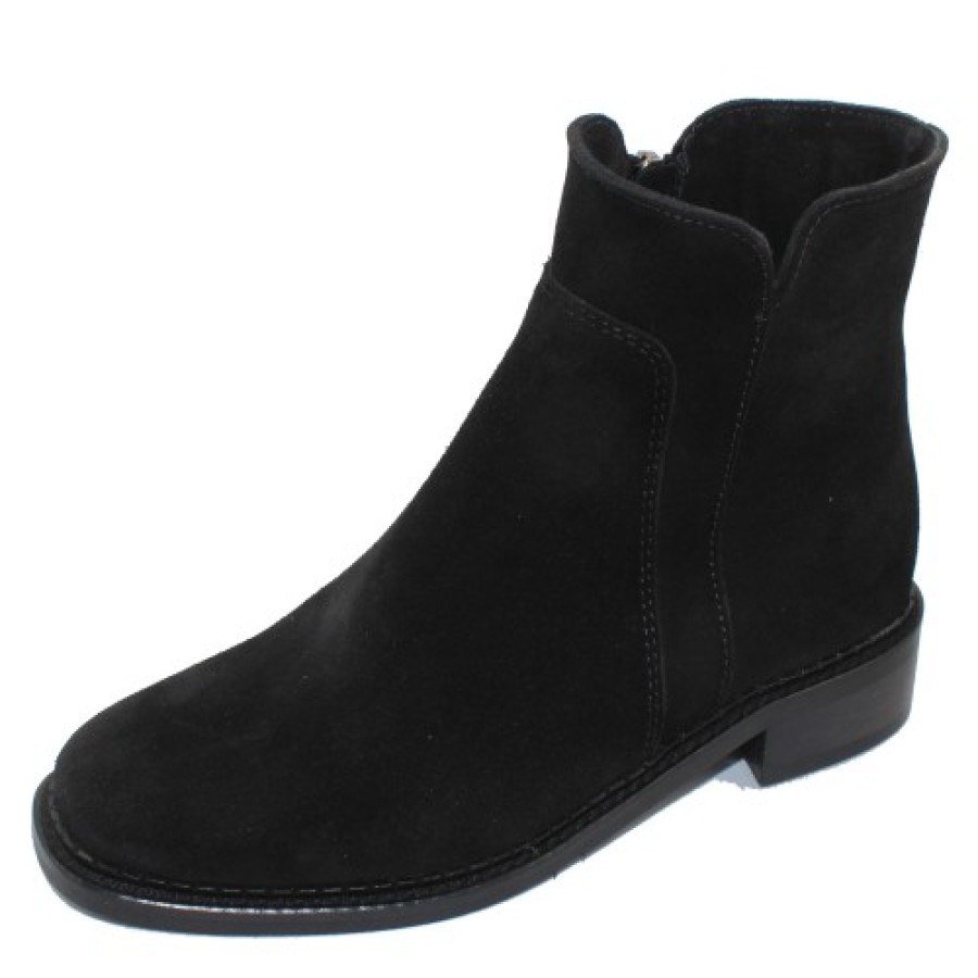 Women'S La Canadienne Ankle Boots | La Canadienne Women'S Sloane In Black Waterproof Suede/Shearling