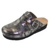 Women'S Naot Slip Ons | Naot Women'S Autumn In Metallic Onyx Leather