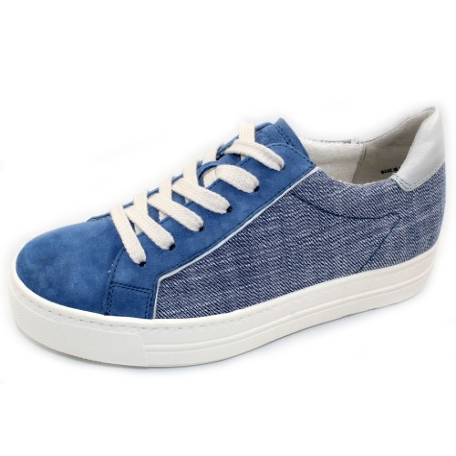 Women'S Paul Green Lace Up | Paul Green Women'S Remi Sneaker In Jeans Denim Suede