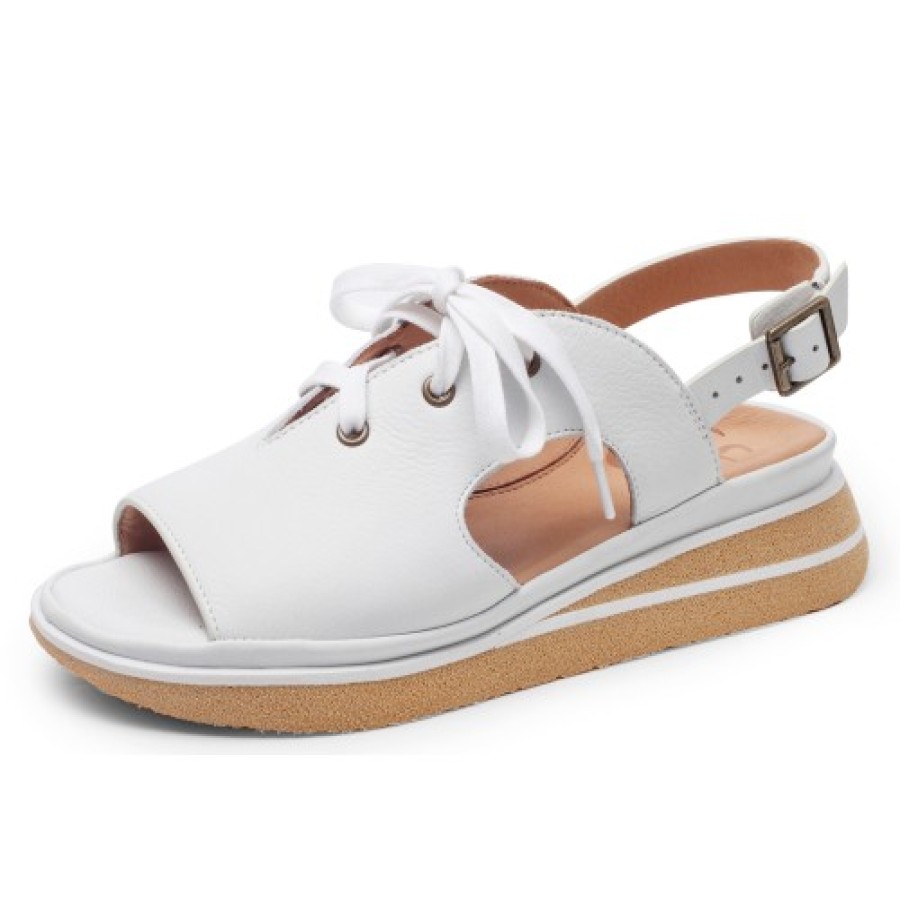 Women'S Yes Brand Shoes Back Straps | Yes Brand Shoes Women'S Amelia In White Plonge Leather