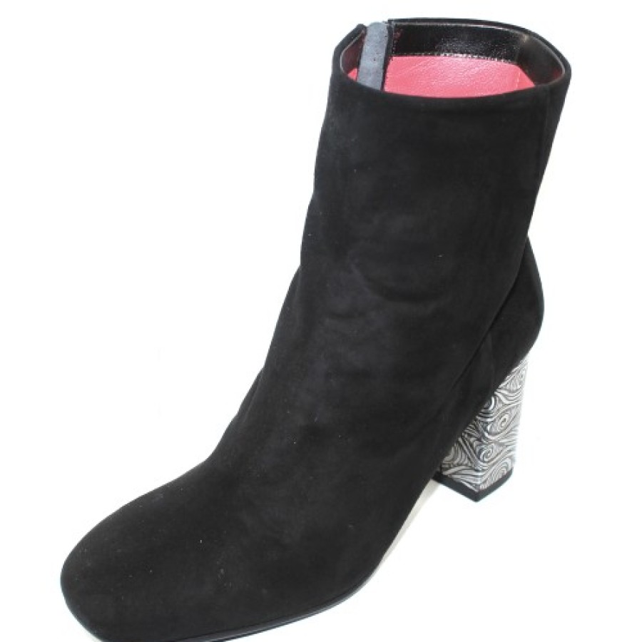 Women'S Pas De Rouge Boots & Booties | Pas De Rouge Women'S Chantal 1912 In Black Suede