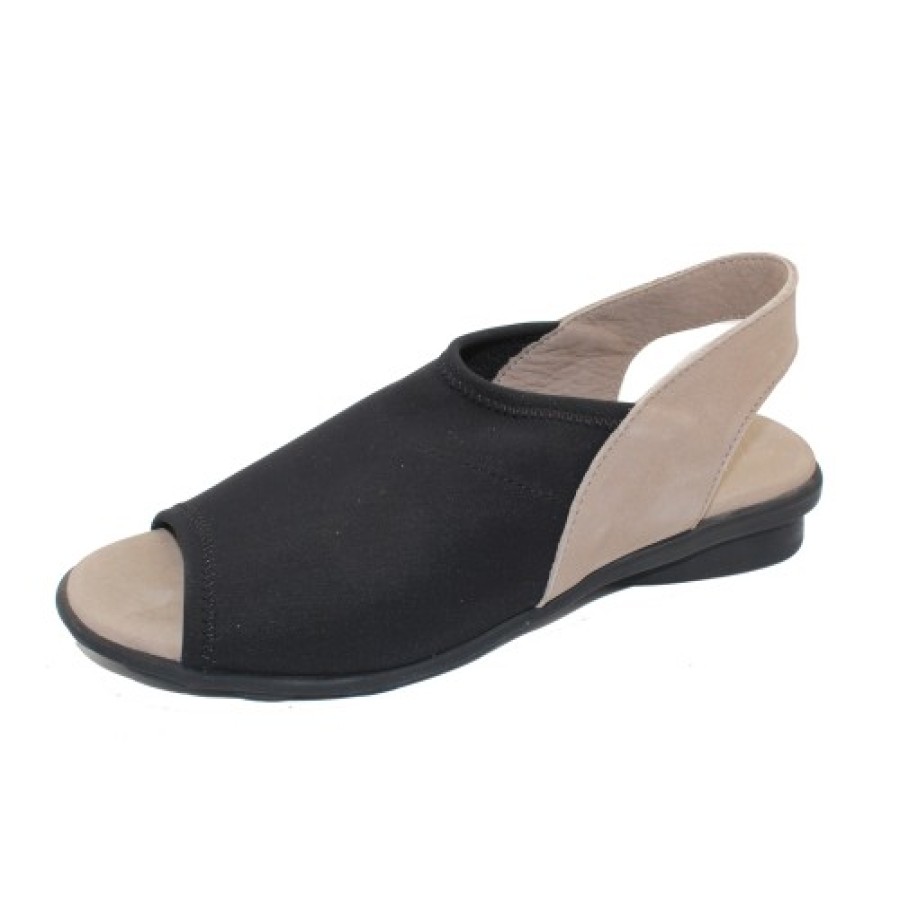 Women'S Arche Wedges | Arche Women'S Dajac In Noir Stretch/Sabbia Timber