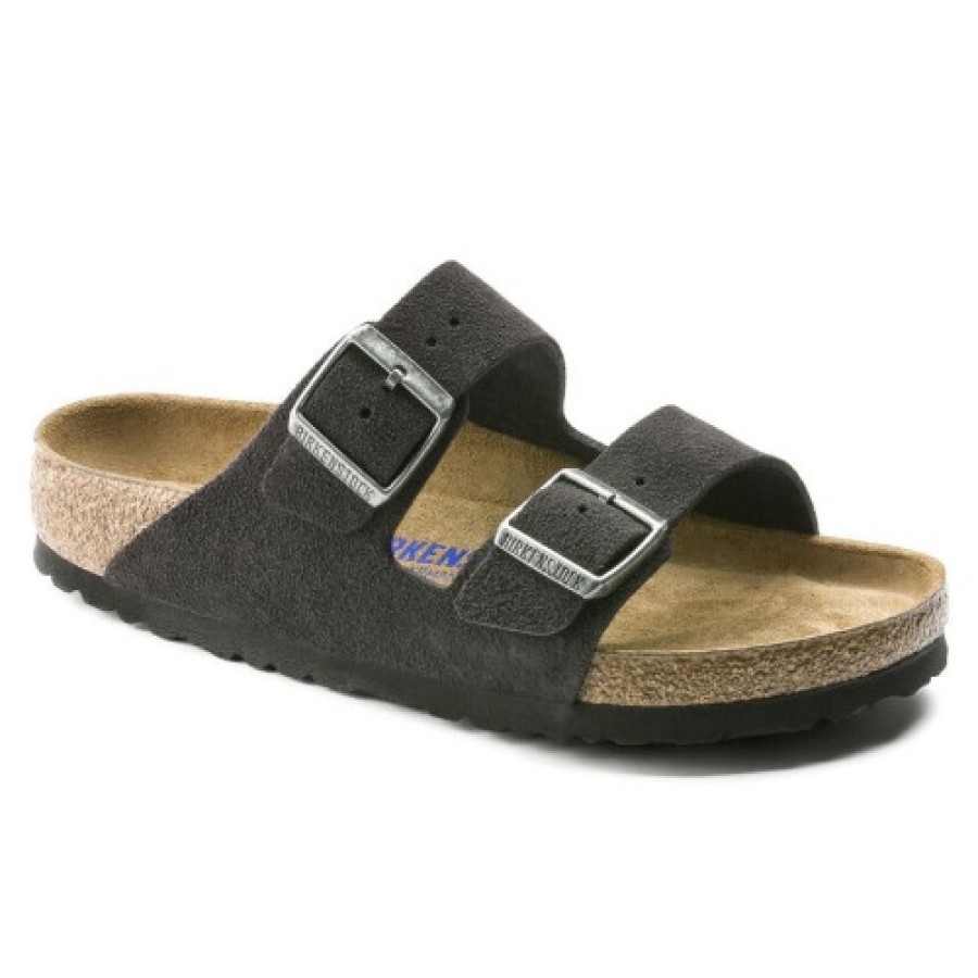 Women'S Birkenstock Walking | Birkenstock Women'S Arizona Soft Footbed In Velvet Gray Suede