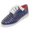 Women'S Pas De Rouge Oxfords | Pas De Rouge Women'S Lotty 2273 In Denim Blue Soft Calfskin Leather